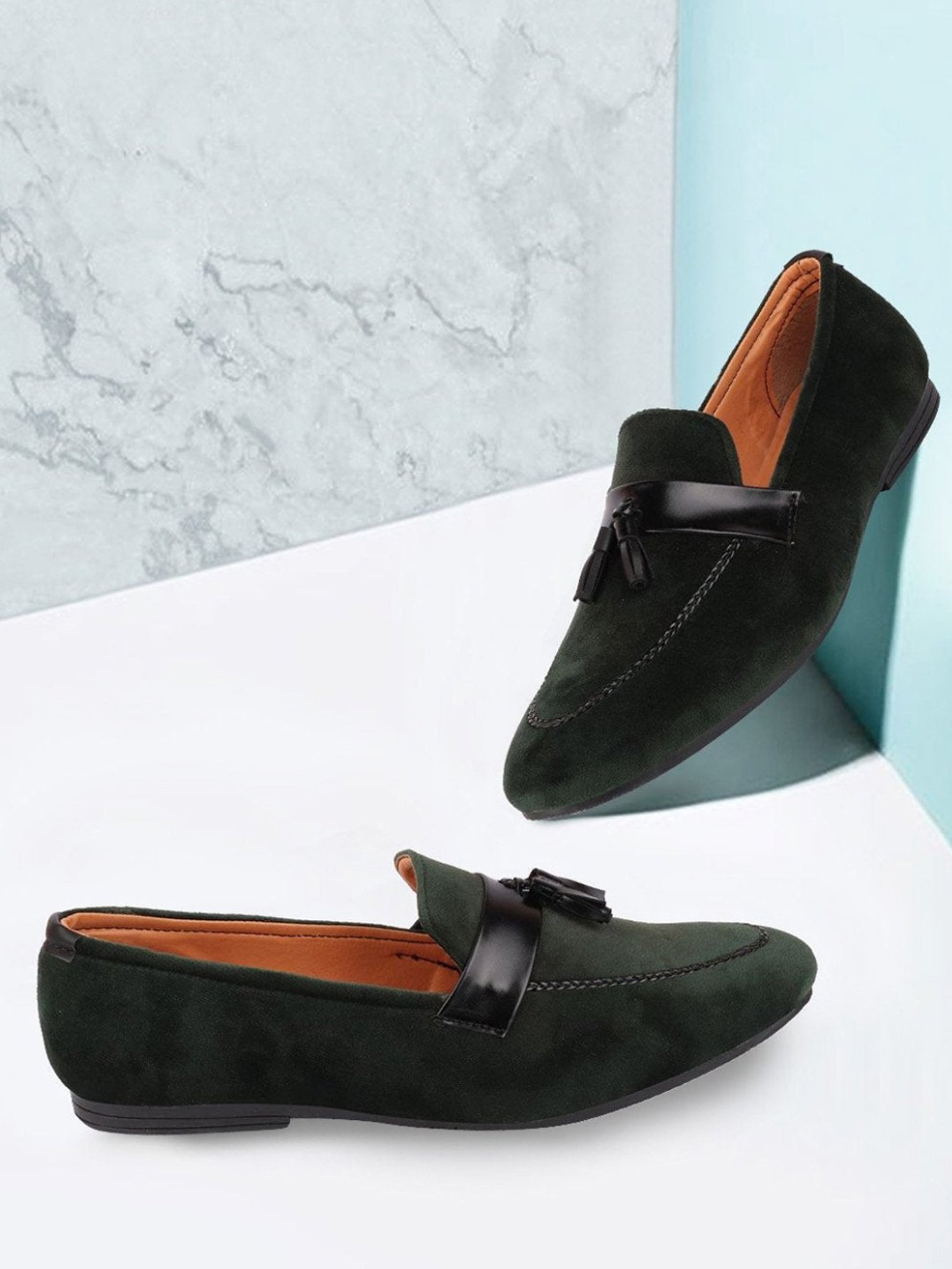 Fausto Men's Mehandi Casual Mocassins