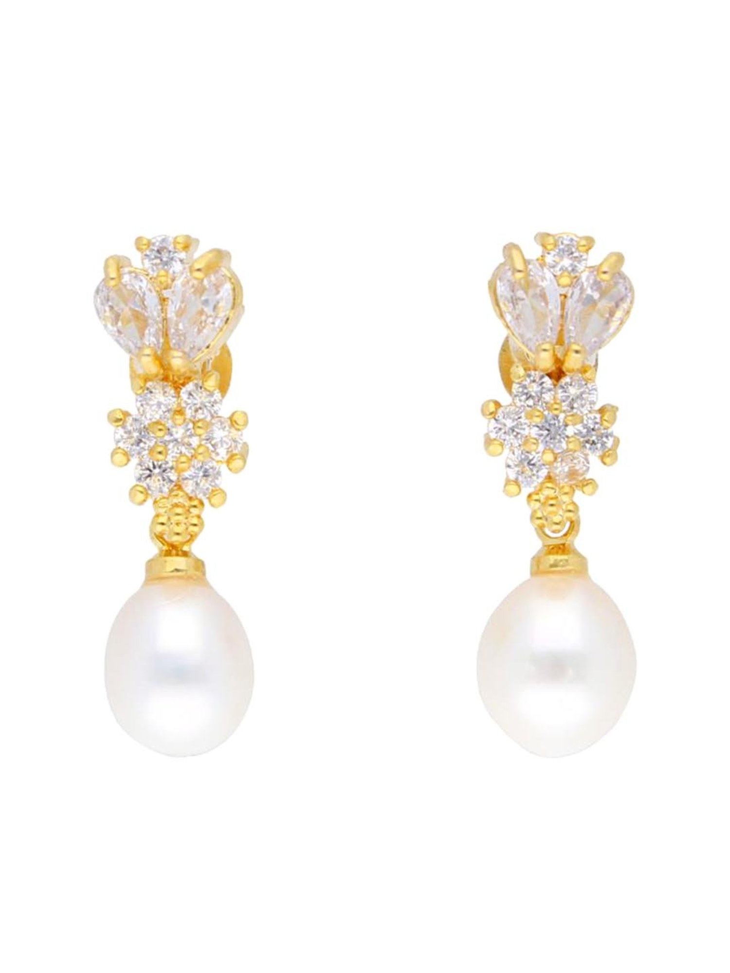 Sri Jagdamba Pearls Kiara Pearl Alloy Drop Earrings