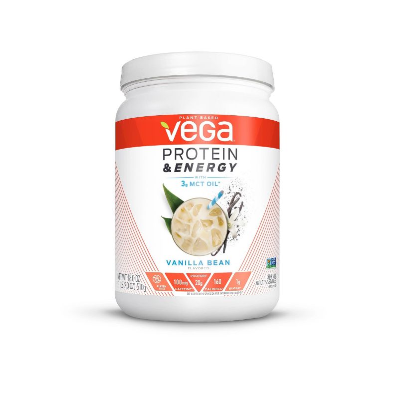 Vega Protein & Energy Vegan Protein Powder - Vanilla Bean - 18oz