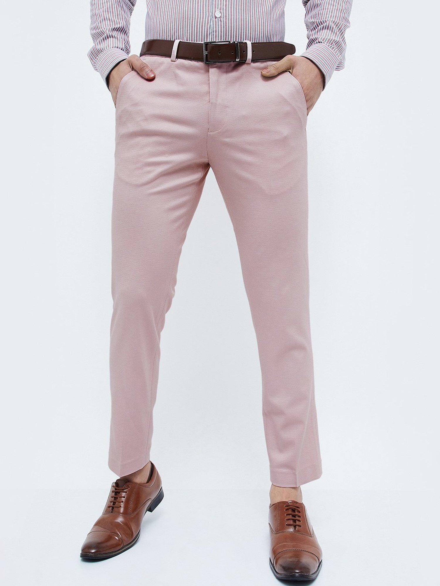 Arrow Navy Regular Fit Trousers