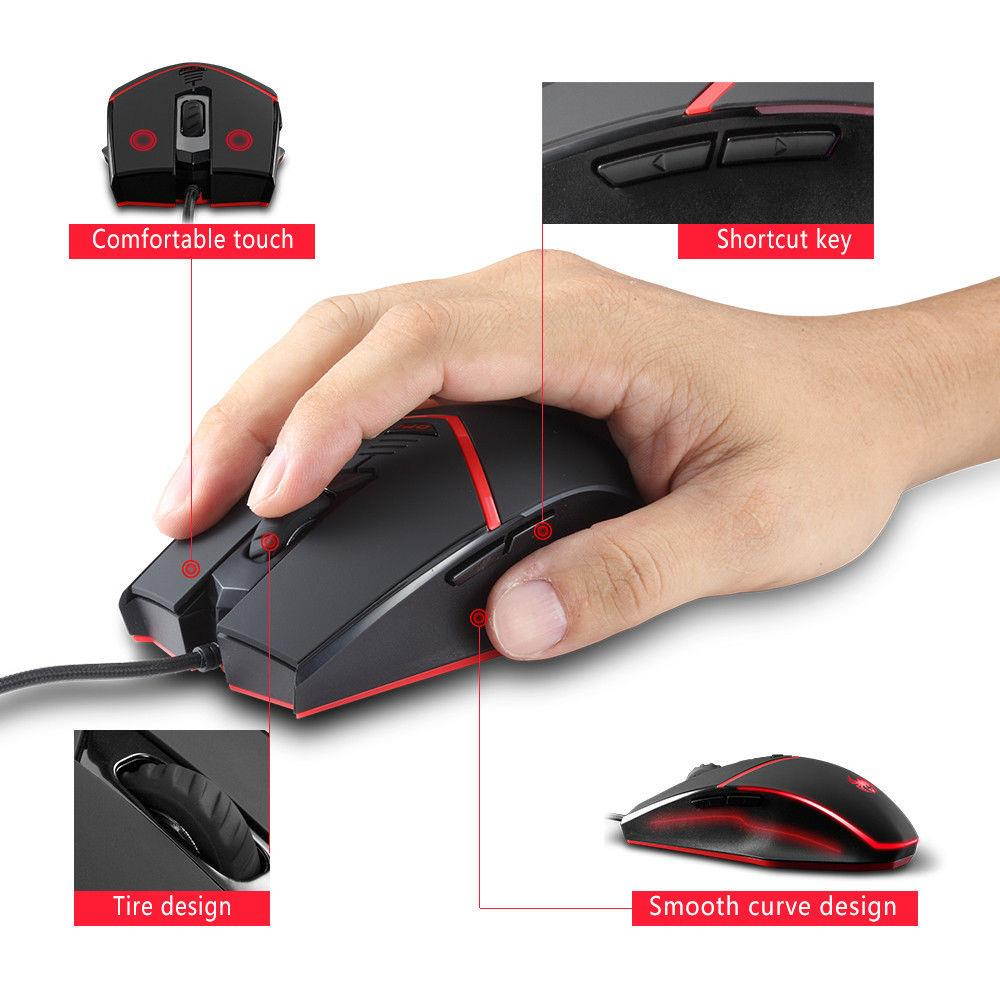 ZELOTES C-13 3200DPI 6D Wired Gaming Mouse LED Optical Mouse Mice For PC Laptop
