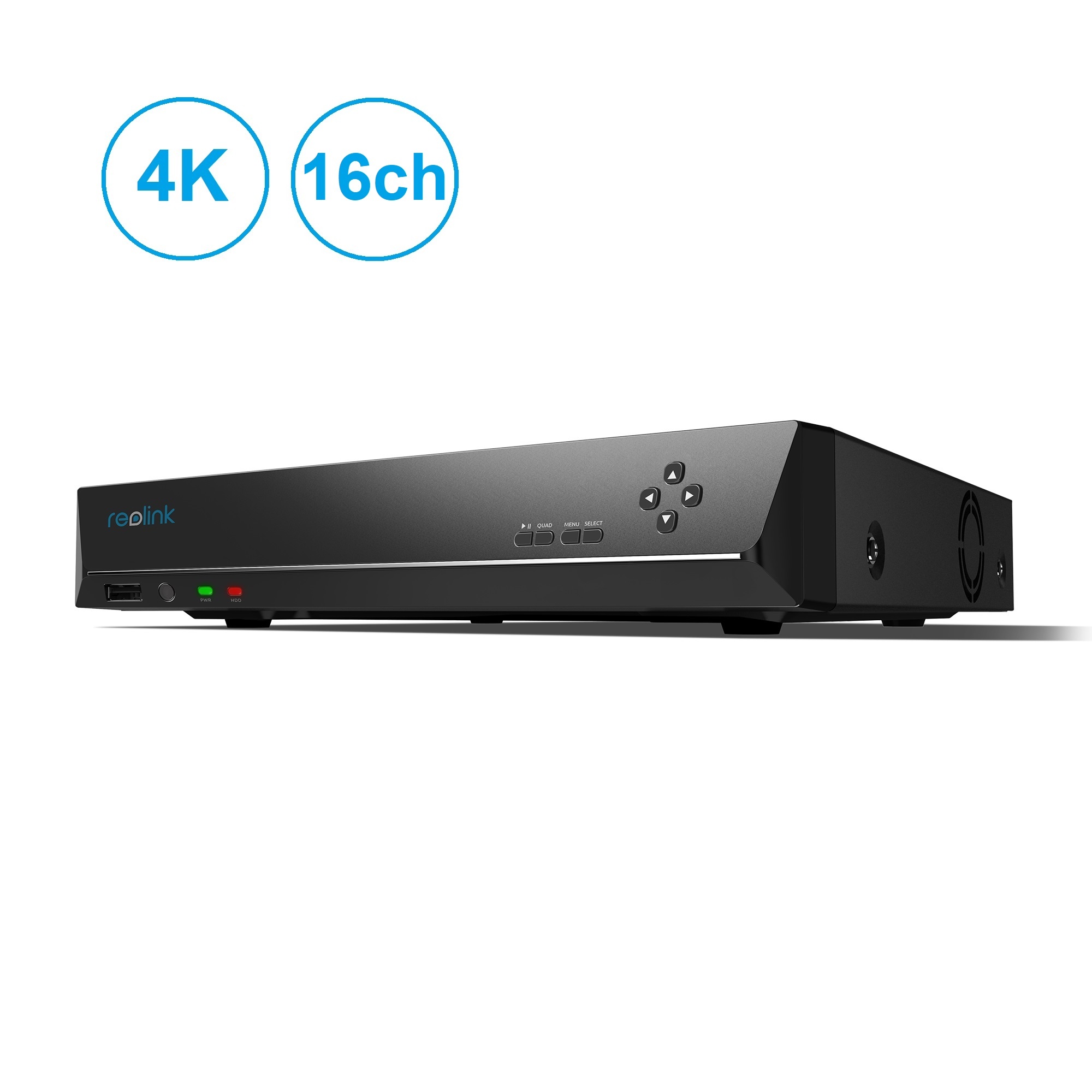 Reolink 16 Channel 4K PoE NVR Support 4K/8MP 5MP 4MP PoE/WiFi Cameras with 3TB HDD Network Video Recorder RLN16-410