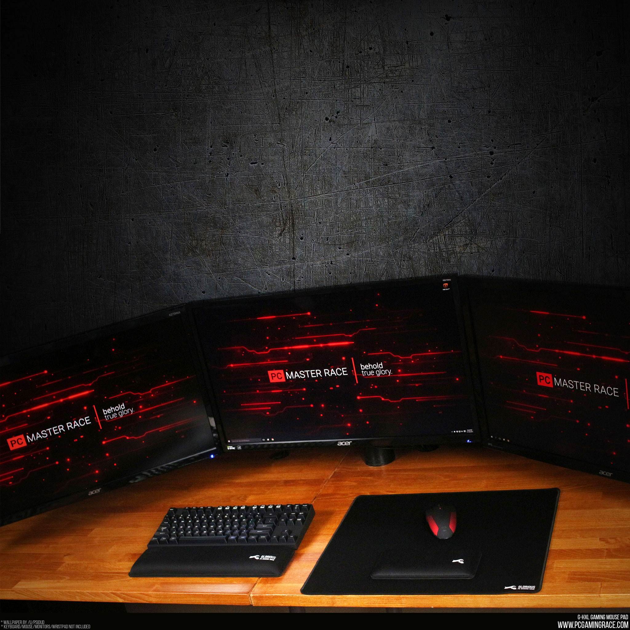 Glorious Large Gaming Mouse Mat / Pad - Stitched Edges, 2mm thick, Black Mousepad | 11"x13"x0.08" (G-L)