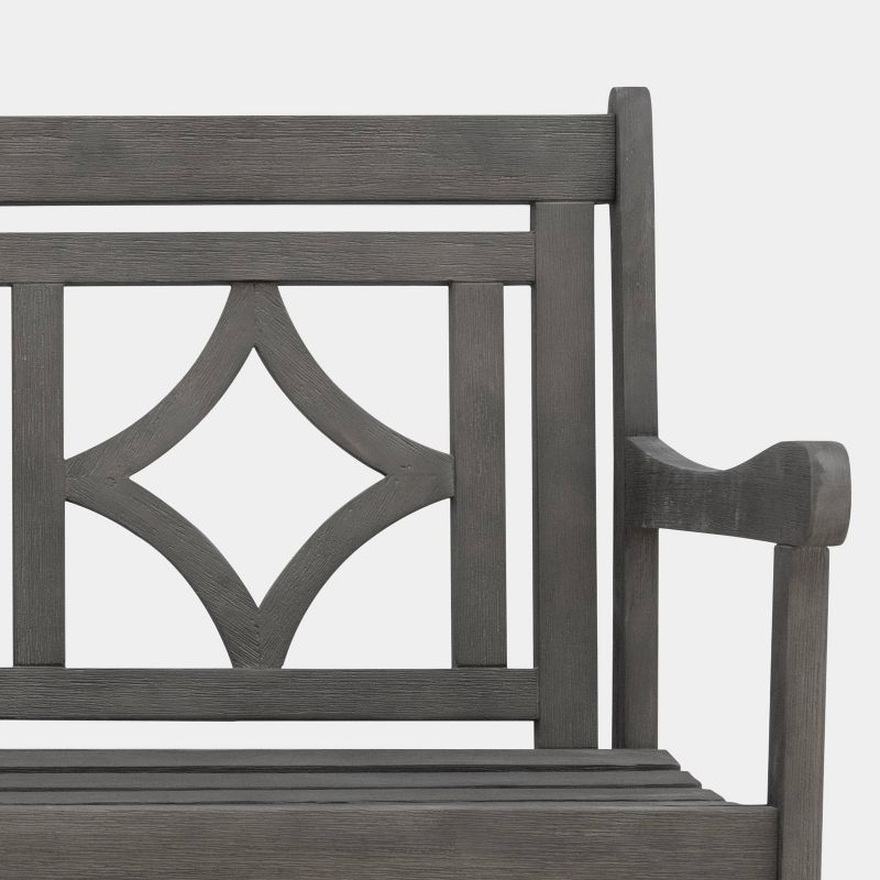 Renaissance 3pc Wood Extendable Outdoor Patio Dining Set - Gray - Vifah