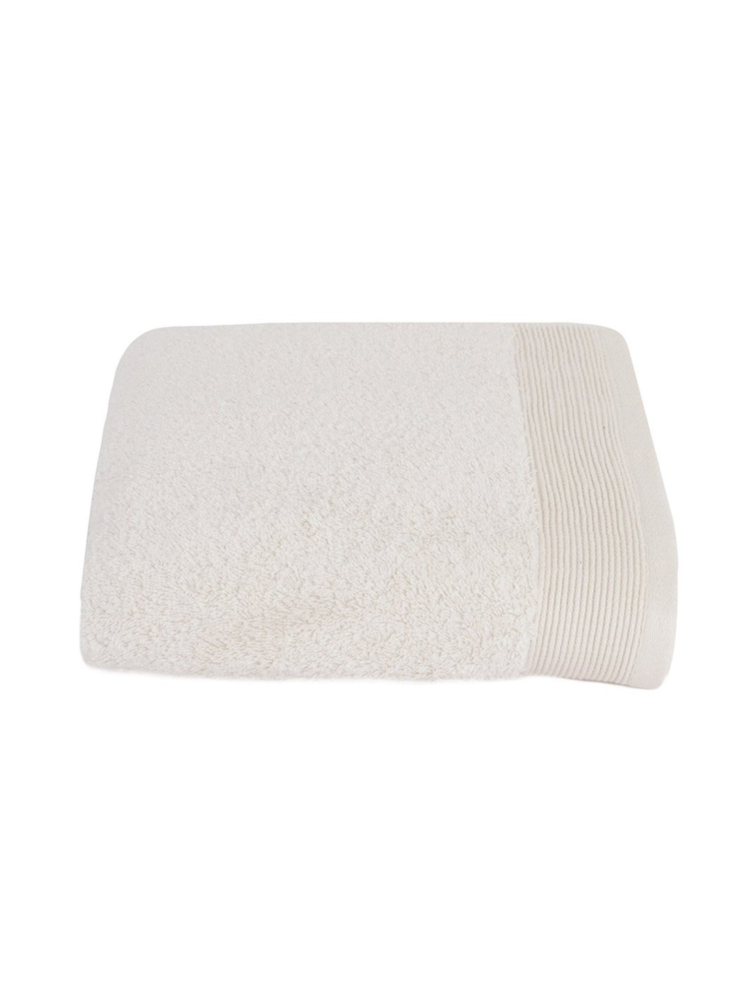 Maspar Off White Cotton 550 GSM Bath Towel - Set of 1