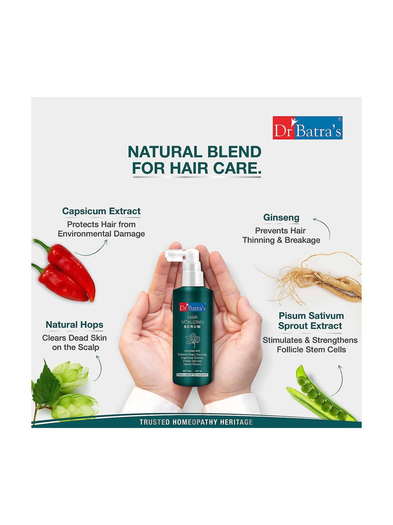 Dr. Batra's Hair Vitalizing Serum, Normal Shampoo & Hair Fall Control Oil