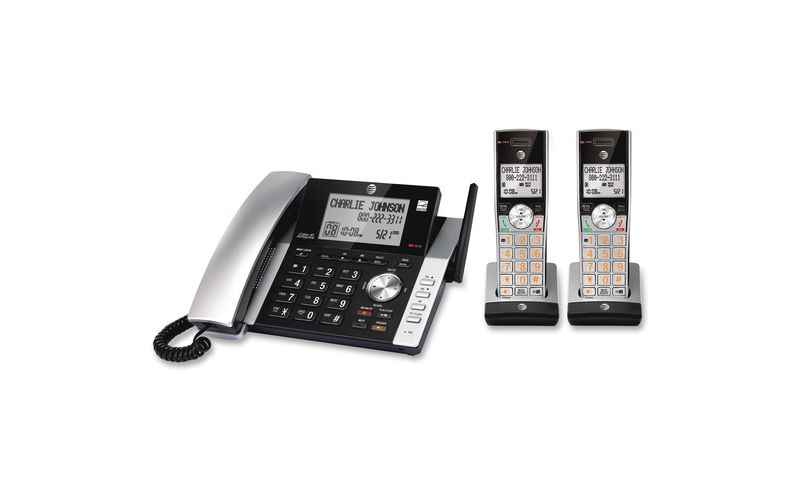 AT&T CL84215 DECT 6.0 1.90 GHz Cordless Phone - Silver - 1 x Phone Line - Speakerphone - Answering Machine