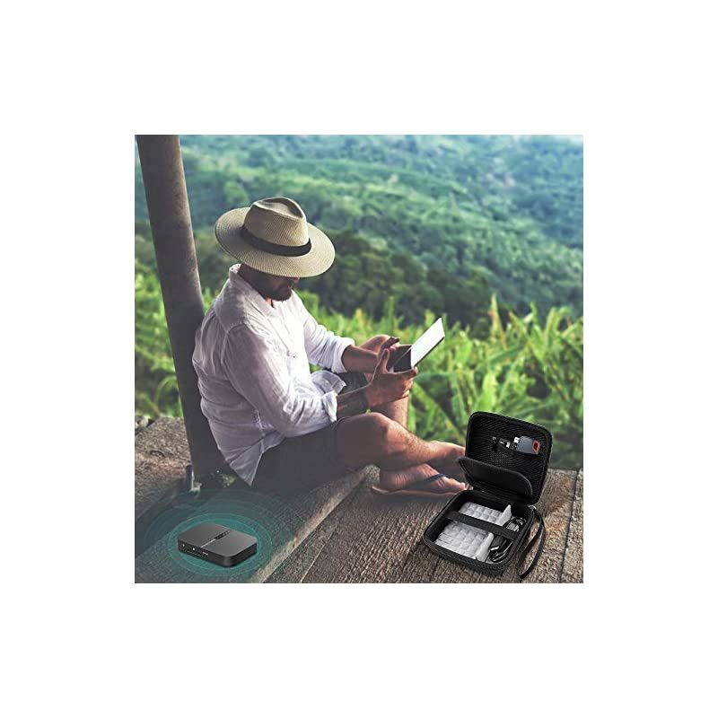 Travel Case for RAVPower FileHub, Travel Router AC750 / N300, 2.5 Inch Portable SSD, MP3 Player, Power Bank, USB Cable and More.