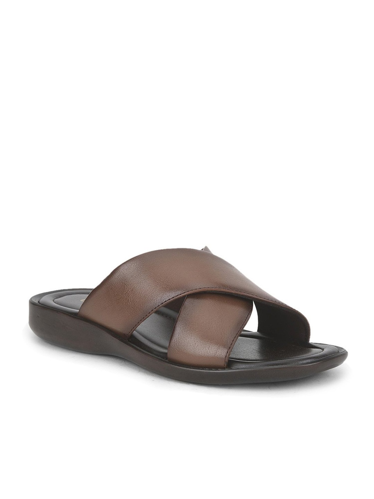 Coolers By Liberty Men's Brown Cross Strap Sandals