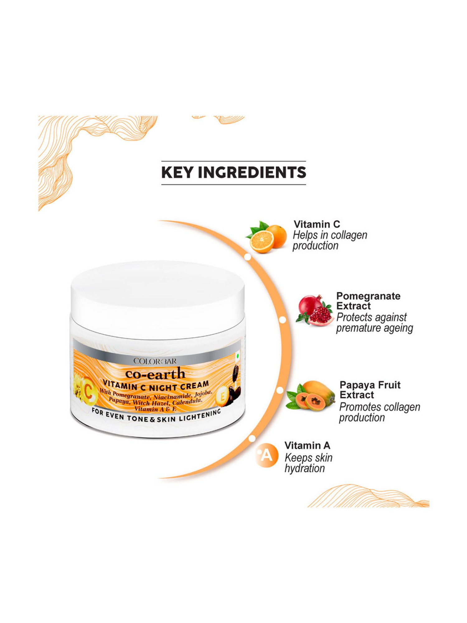 Colorbar Co-earth Vitamin C Night Cream - 50 gm