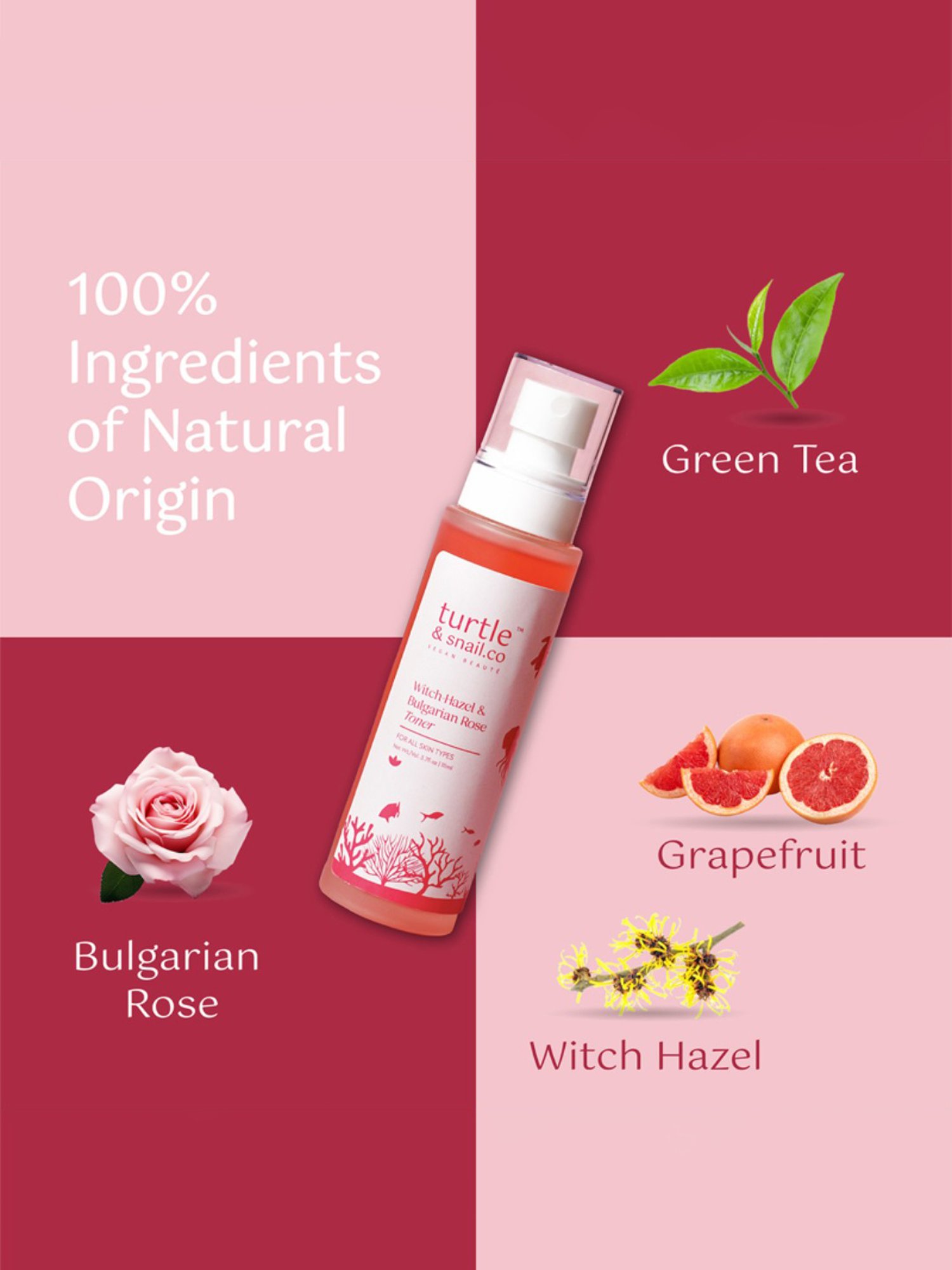 Turtle & Snail.Co Witch-Hazel & Bulgarian Rose Toner - 111 ml