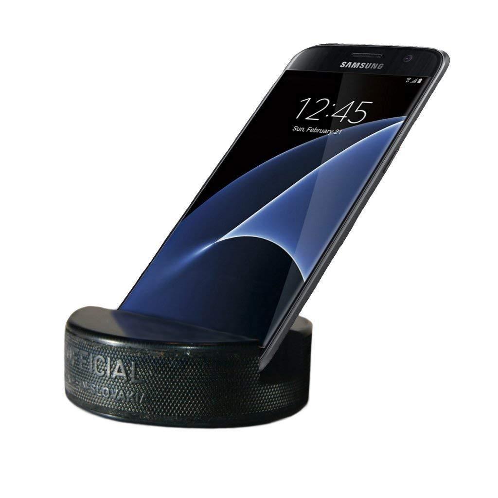 PUCKUPS - Indestructible Hockey Puck Cell Phone Stand - The Best Universal Smartphone/iPhone Xs Xs Max Xr X 8 7 6 / All Samsung Galaxy/Note / Google Pixel/PUCKUP Made From a REAL Hockey Puck