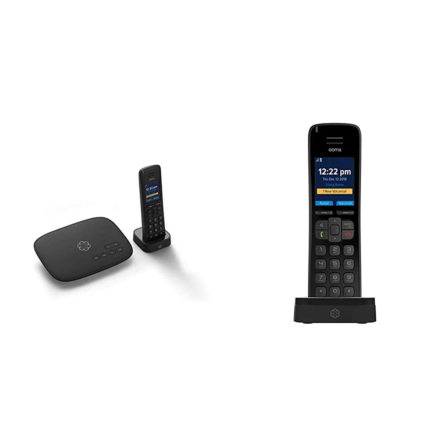 Ooma Telo VoIP Free Internet Home Phone Service and HD3 Handset. Affordable landline Replacement. Unlimited Nationwide Calling & HD3 Handset Cordless Phone with Picture Caller-ID and HD Voice Quality