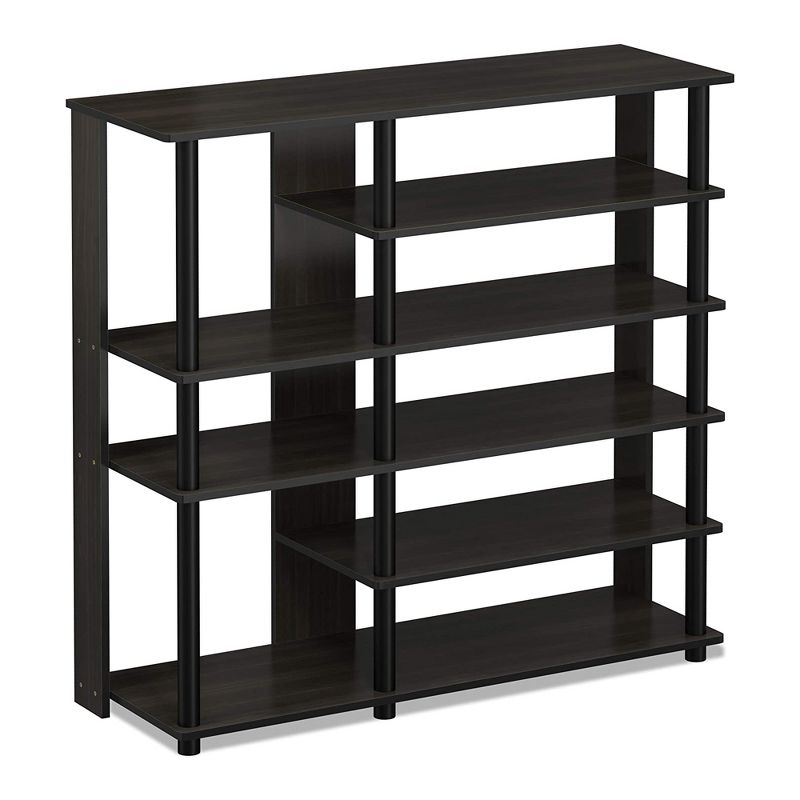 Furinno Turn-N-Tube Multipurpose Storage Shoe Rack Shelf Organizer for Home Entryways, Living Rooms, and Mud Rooms, Espresso Black