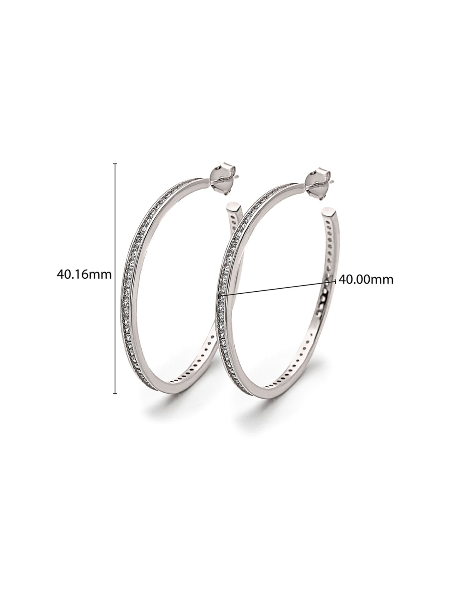 Silberry 92.5 Sterling Silver Crystal Curl Hoop Earrings for Women