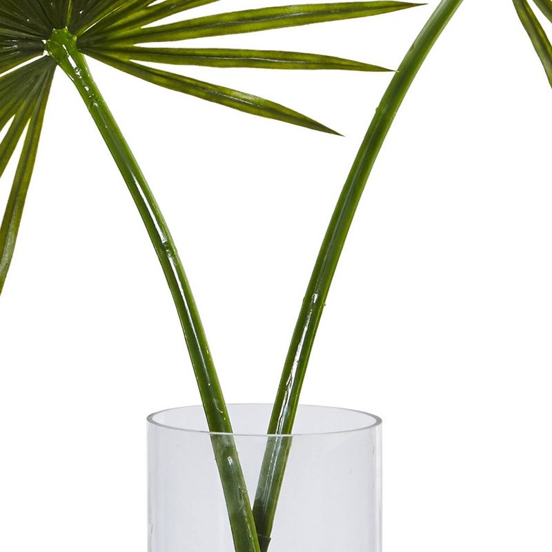 49" x 40" Artificial Fan Palm Arrangement in Glass Vase - Nearly Natural