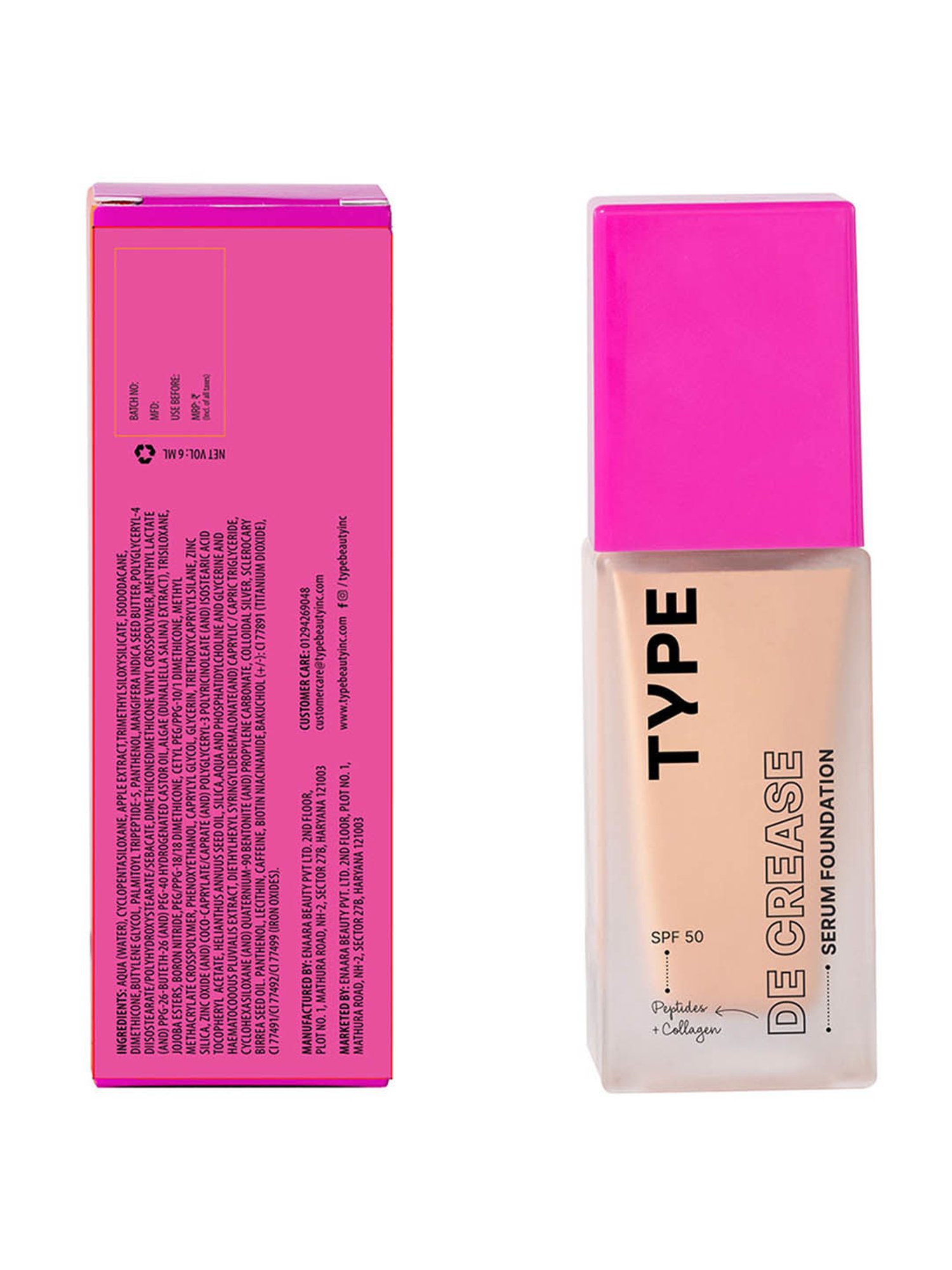 TYPE BEAUTY Decrease SPF 50 PA ++++  Serum Foundation Peanut - 30 ml