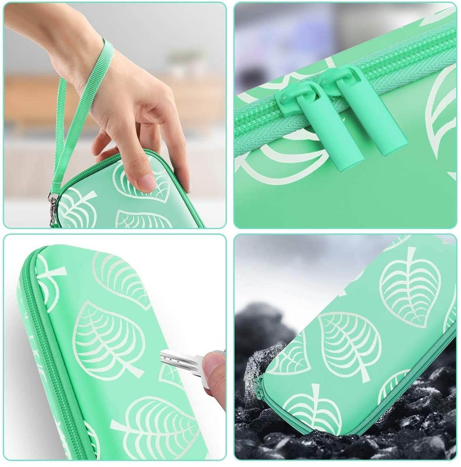 Carrying Case for Nintendo Switch Travel Carry Cover Hard Shell Storage with Screen Protector and 4 Leaf Thumb Grip