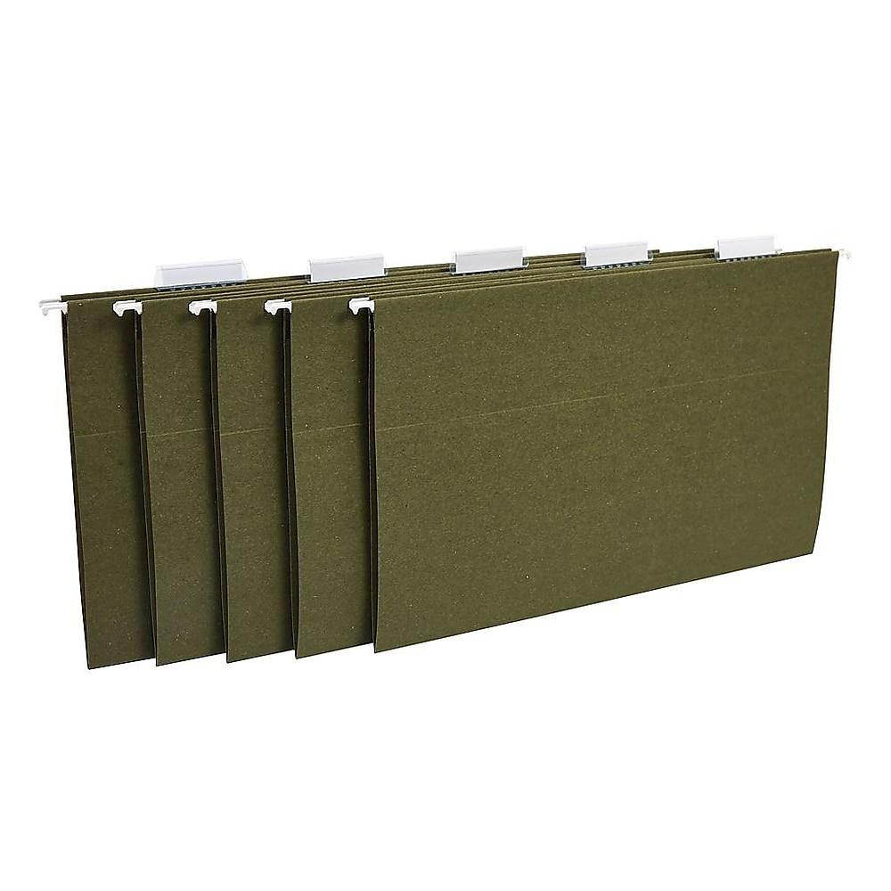 Staples Hanging File Folders 5 Tab Legal Size Standard Green 50/BX TR490853