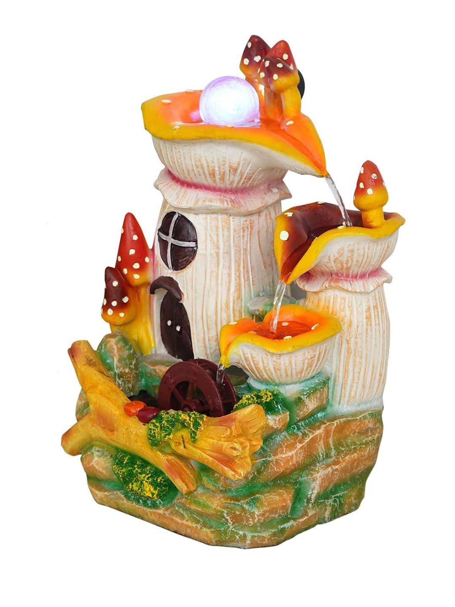 CHRONIKLE Multicolor Polyresin Table Top 3 Steps Waterfall Fountain