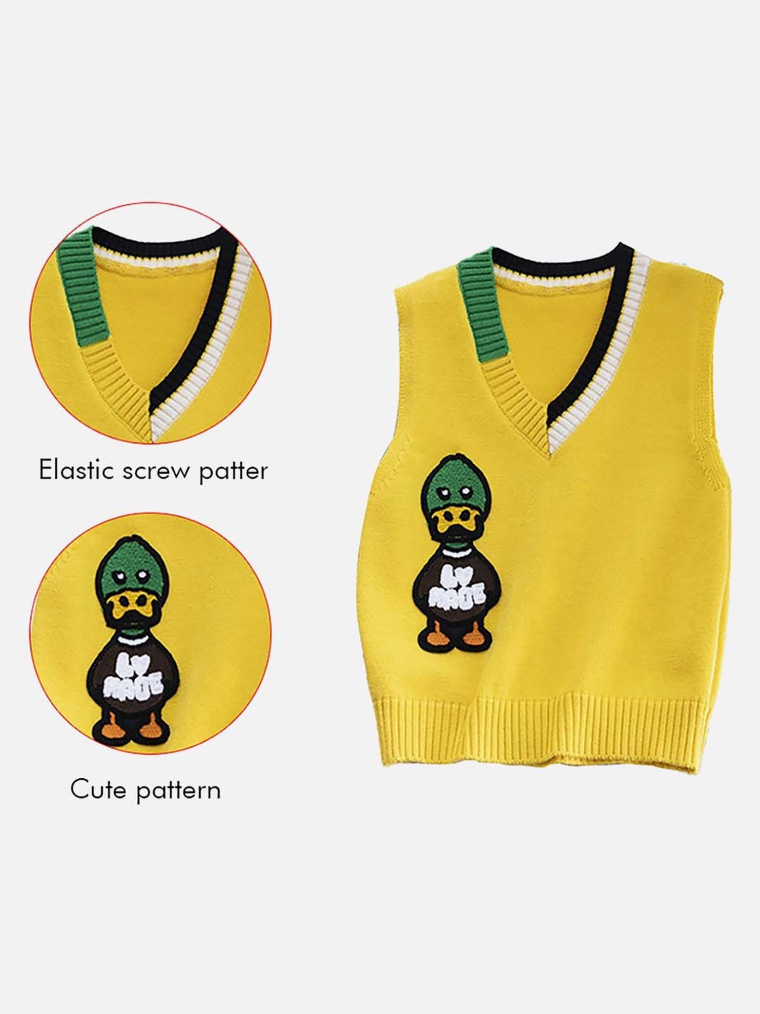 Little Surprise Box Kids Yellow Embroidered Sweater