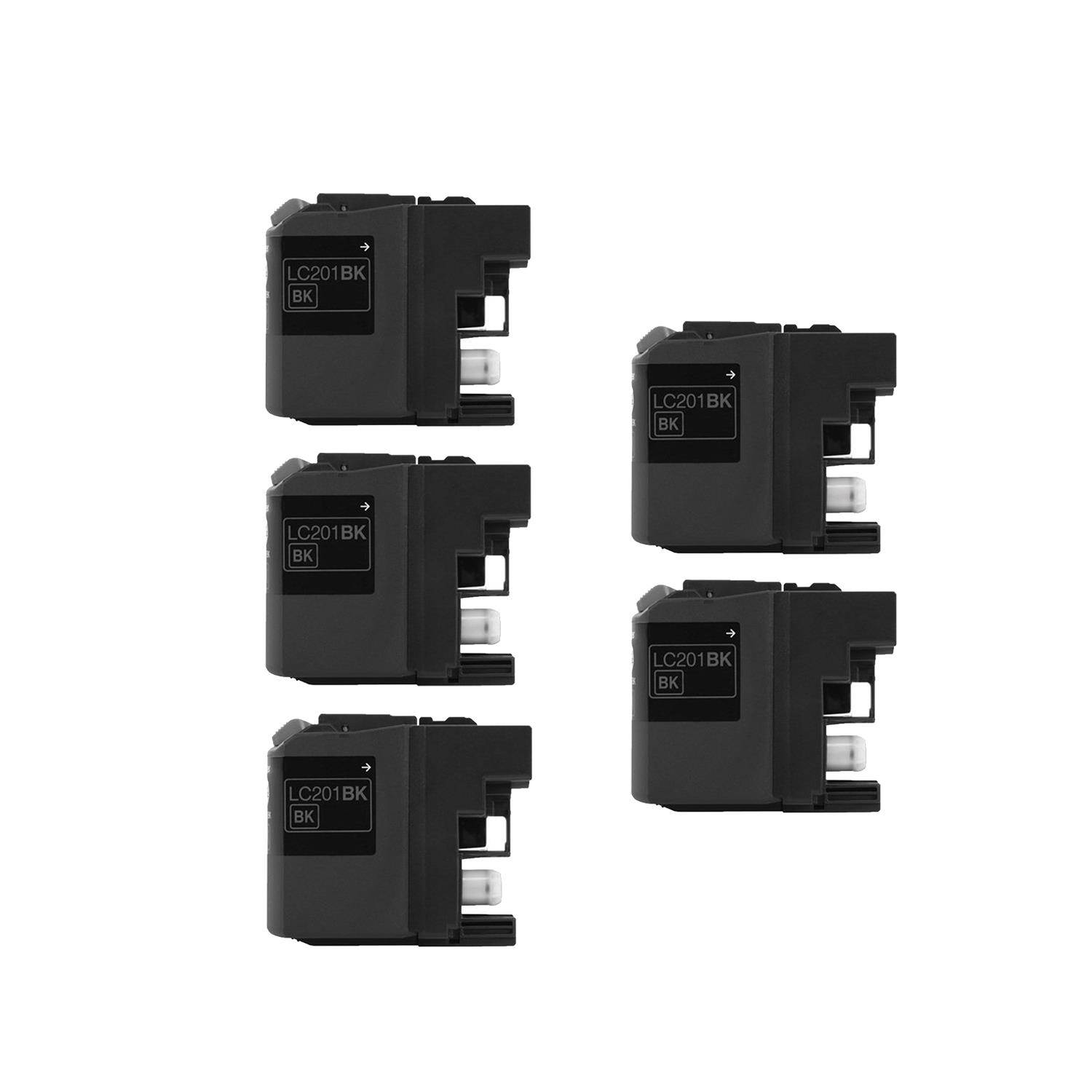 Compatible New York Toner 5 Pack Of Brother LC201BKXL Ink Cartridge - Black