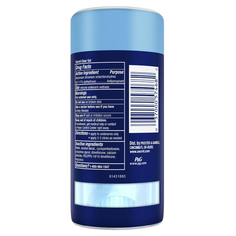 Secret Outlast Clear Gel Protecting Powder Antiperspirant & Deodorant for Women - 2.6oz/2pk