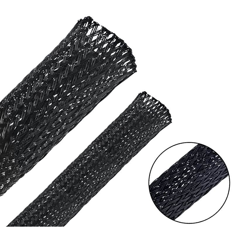 50ft 12 Inch 14 Inch Nylon Expandable Braided Cable Sleeving Braided Wire Sleeve Cable Sheath Mesh Wire Loom