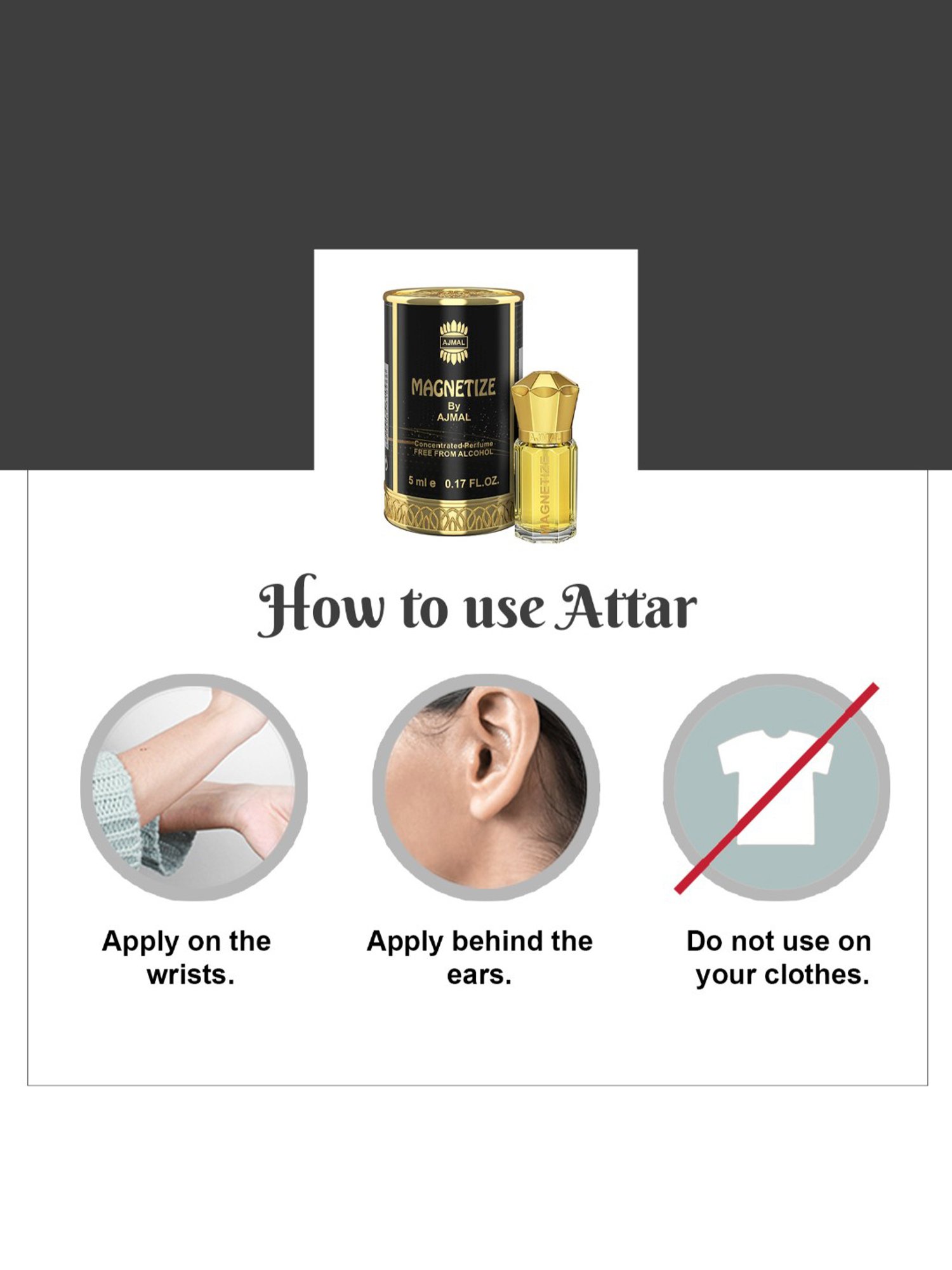 Ajmal Musk Gold Concentrated Perfume for Unisex - 5 ml