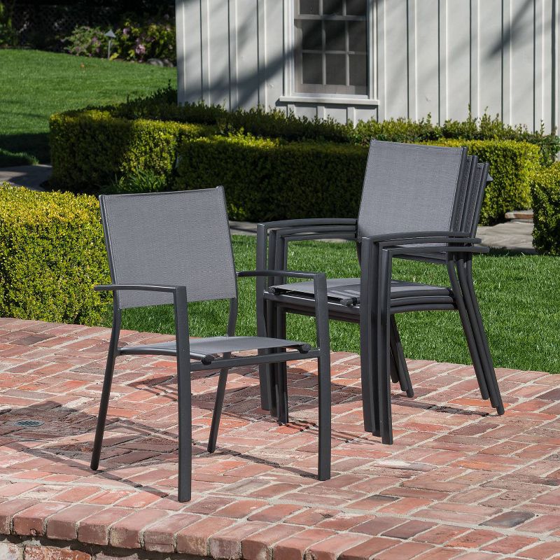 Dawson 7pc Aluminum Patio Dining Set with Extension Table - Hanover