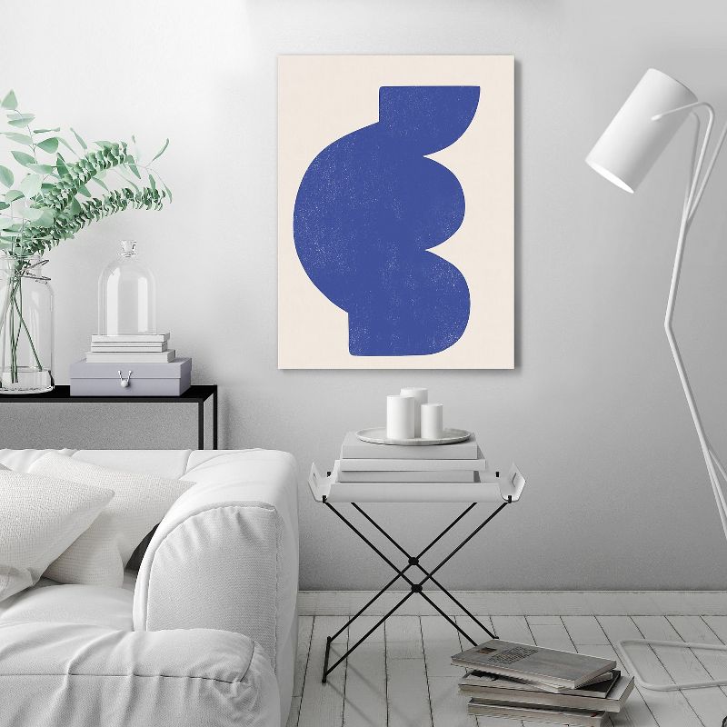 Americanflat Abstract Blockprint Blue by Roseanne Kenny Wall Art Canvas - 11" x 14"