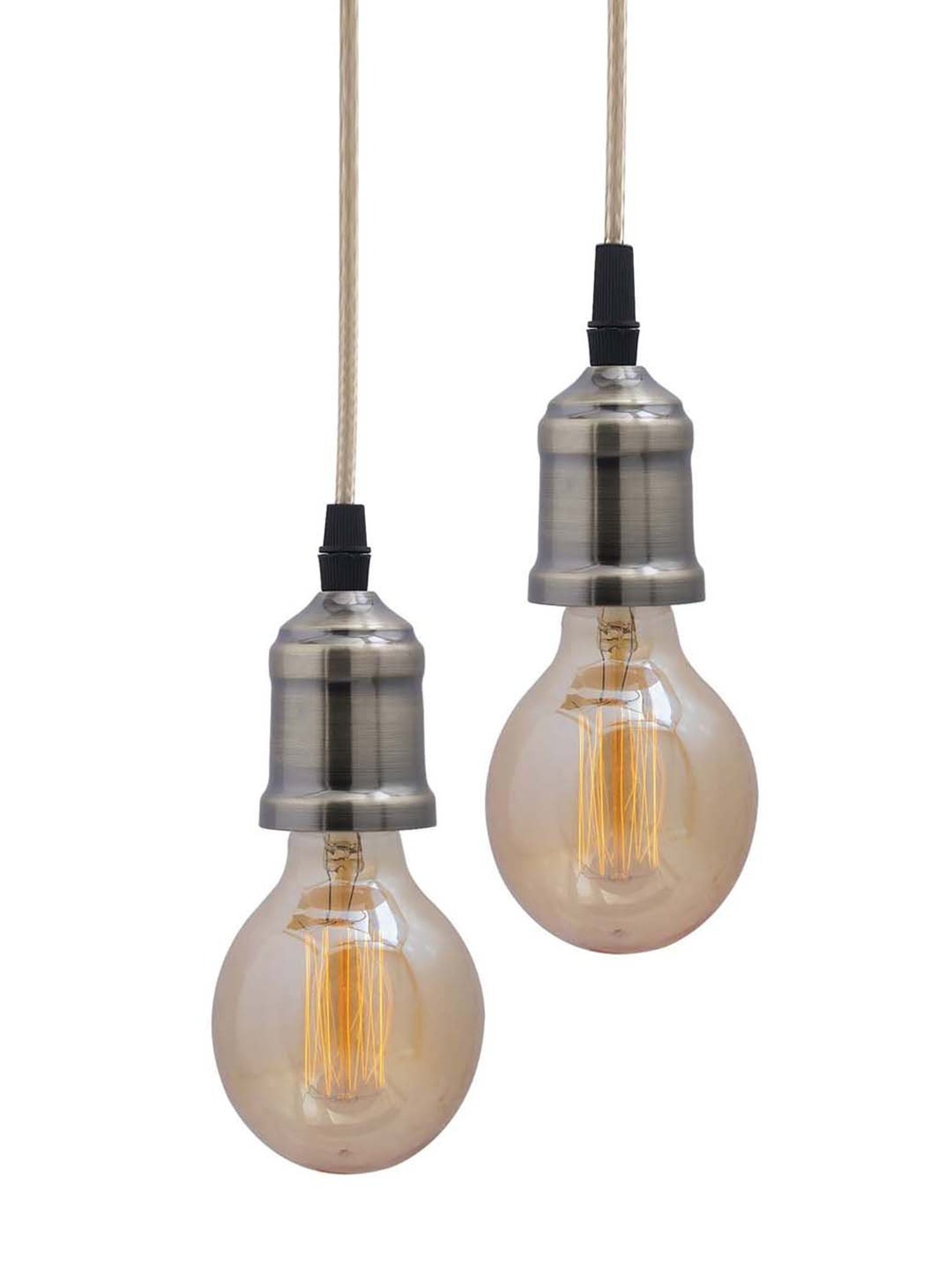 Homesake Antique Brass Metal Bulb Holders - Set of 2 (Bulb not included)