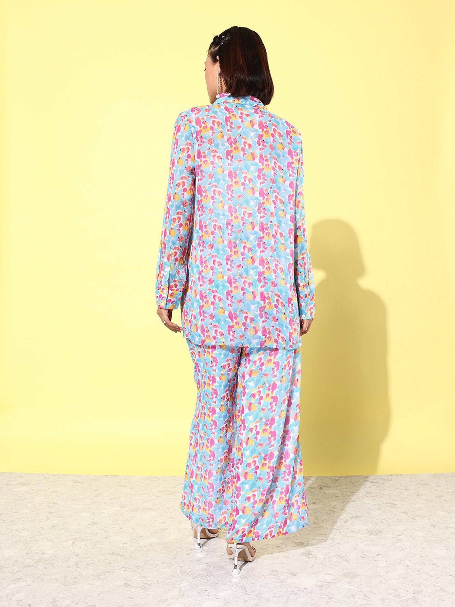 Anvi Be Yourself Blue & Pink Floral Print Co-Ord Set