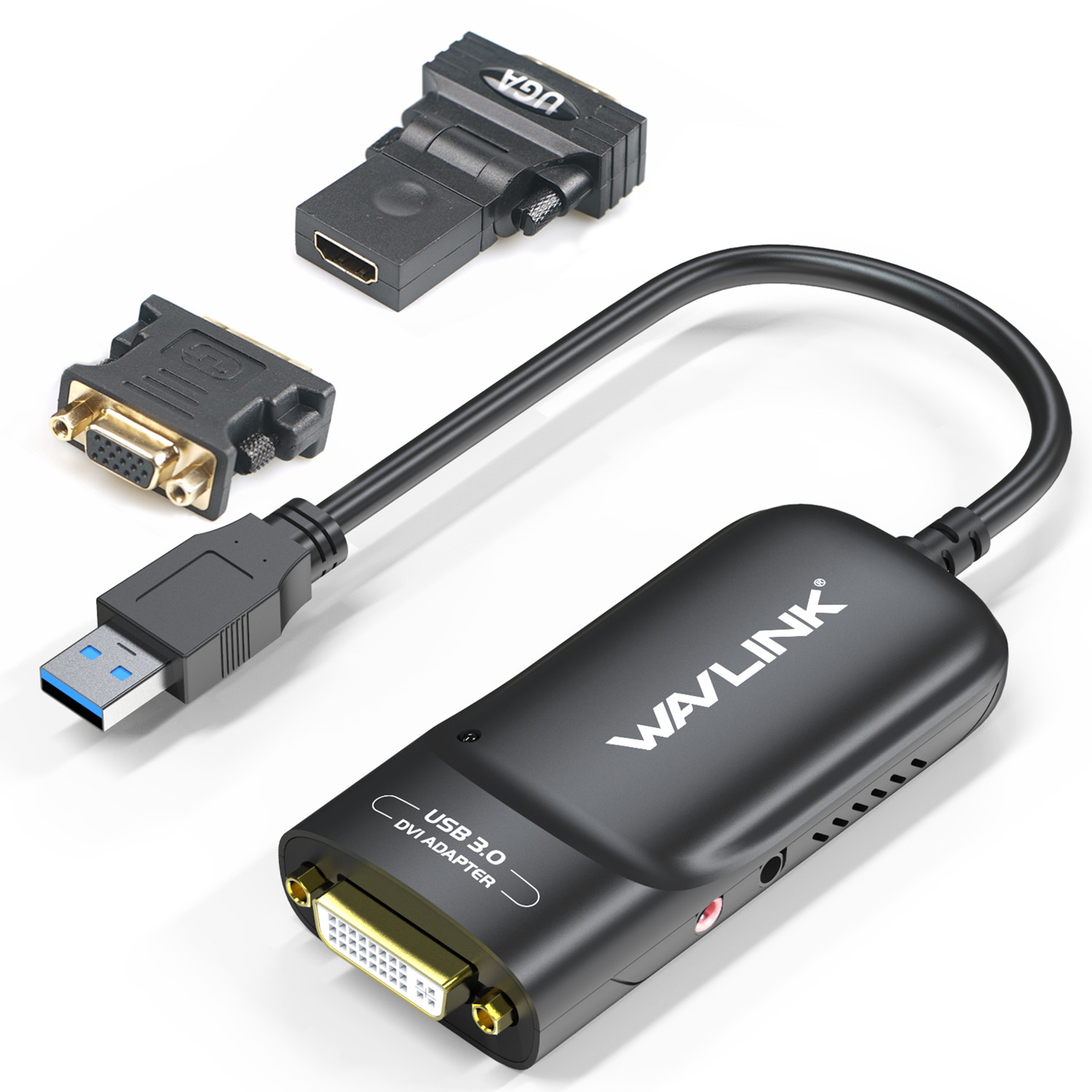 Wavlink USB 3.0 to HDMI Universal Video Graphics Adapter with Audio Port Displaylink Chip Supports up to 6 Monitor displays, 2048x1152 External Video Card Adapter Support Windows, Mac OS & Chrome OS