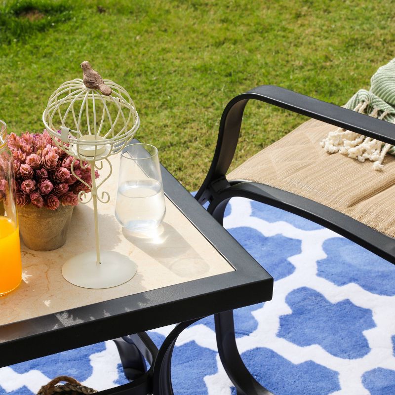 3pc Steel Patio Seating Sets Cream - Lokatse