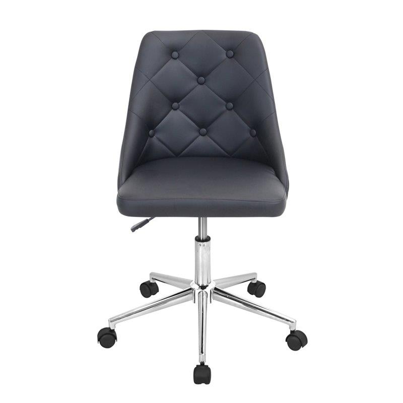 Lumisource Marche Upholstered Swivel Office Chair in Black