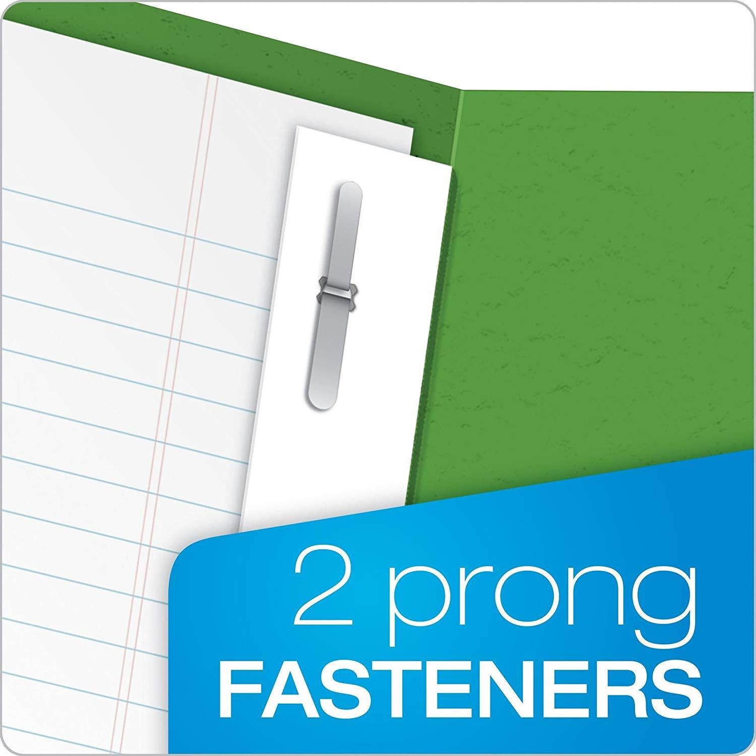 Oxford Twin Pocket Folders with Fasteners, Letter Size, Light Green, 25 per Box (57703)
