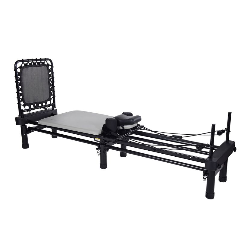 AeroPilates Premier Studio 700 Reformer for Strength Exercise Training with Cardio Rebounder and Foldable Frame, Gray