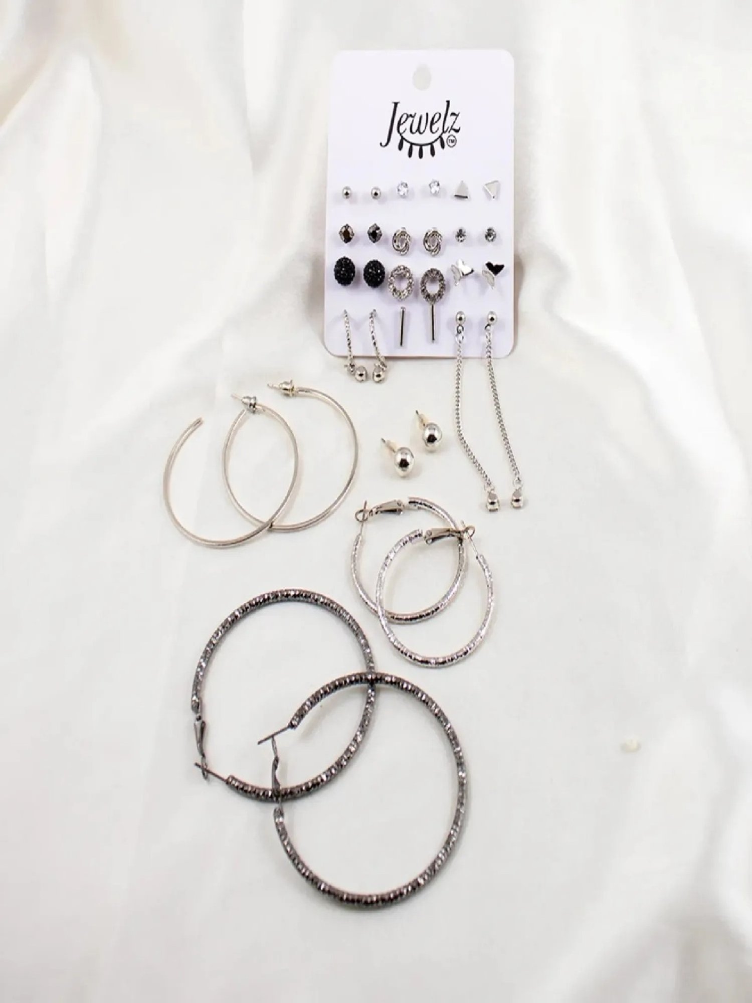 Jewelz Hoop & Stud Earring Set for Womens & Girls Pack of 16