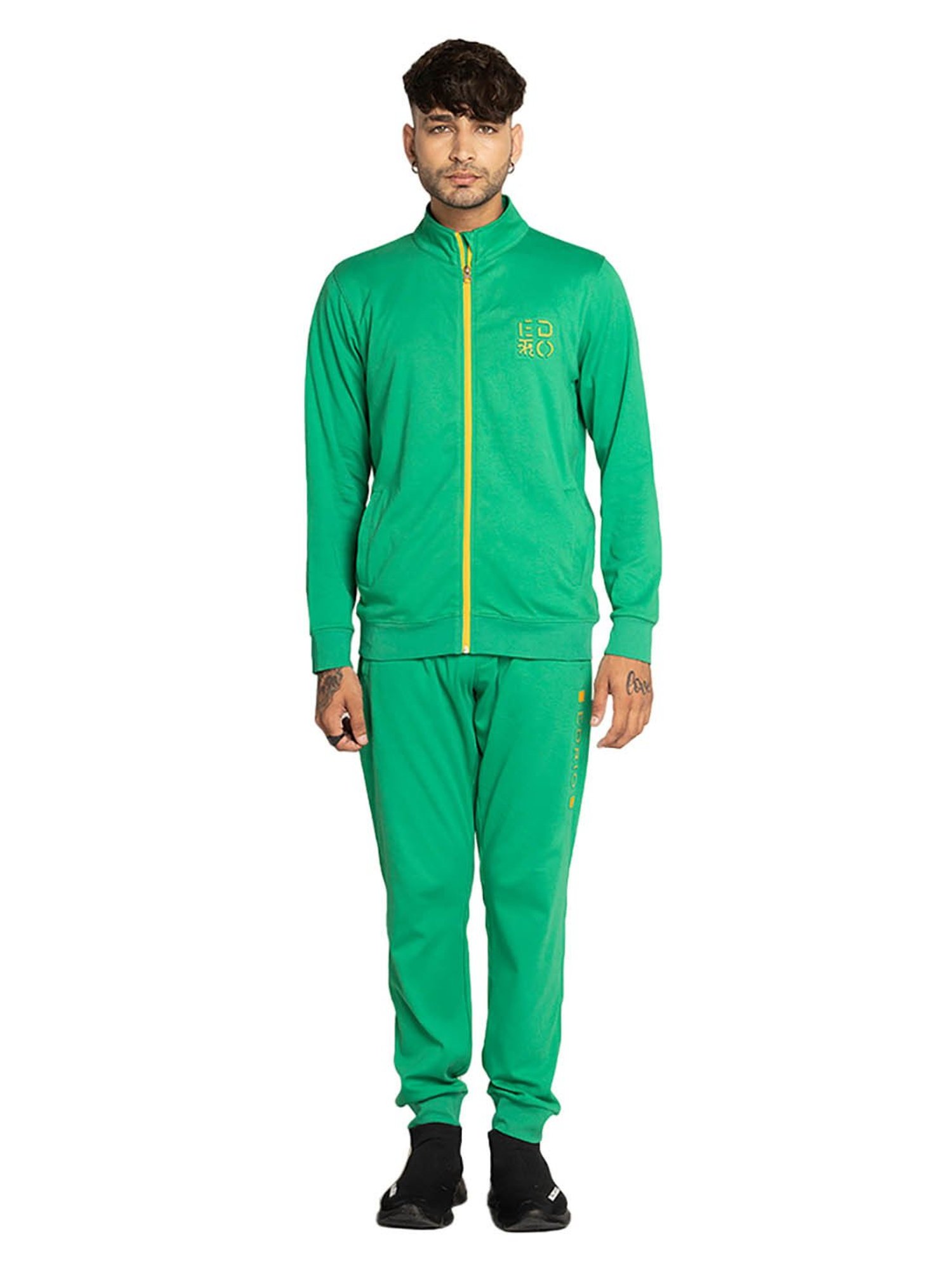 EDRIO Green Regular Fit Tracksuit
