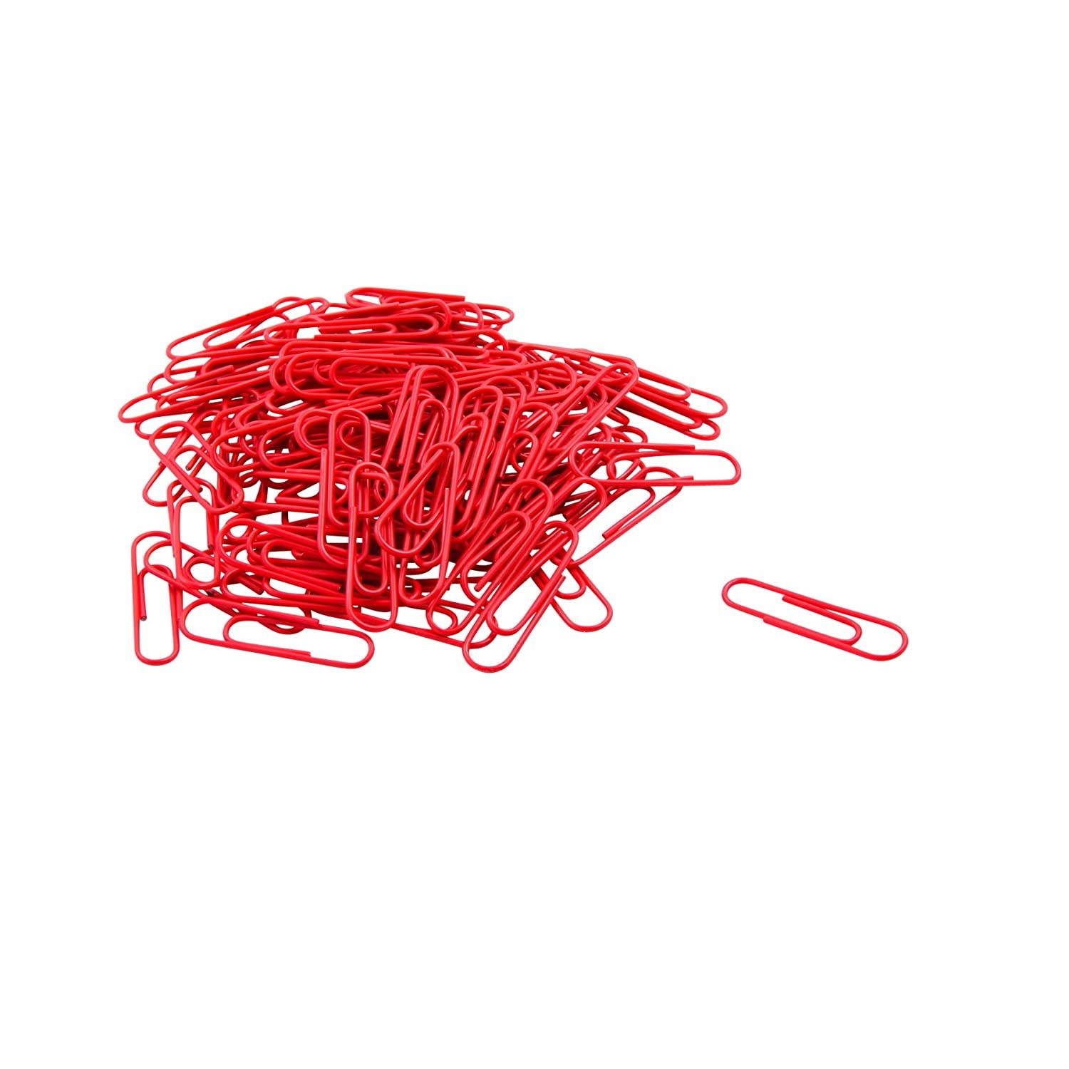 BAUES5020 - Paper Clips, 1-3/8, standard, Vinyl, 100/PK, Red
