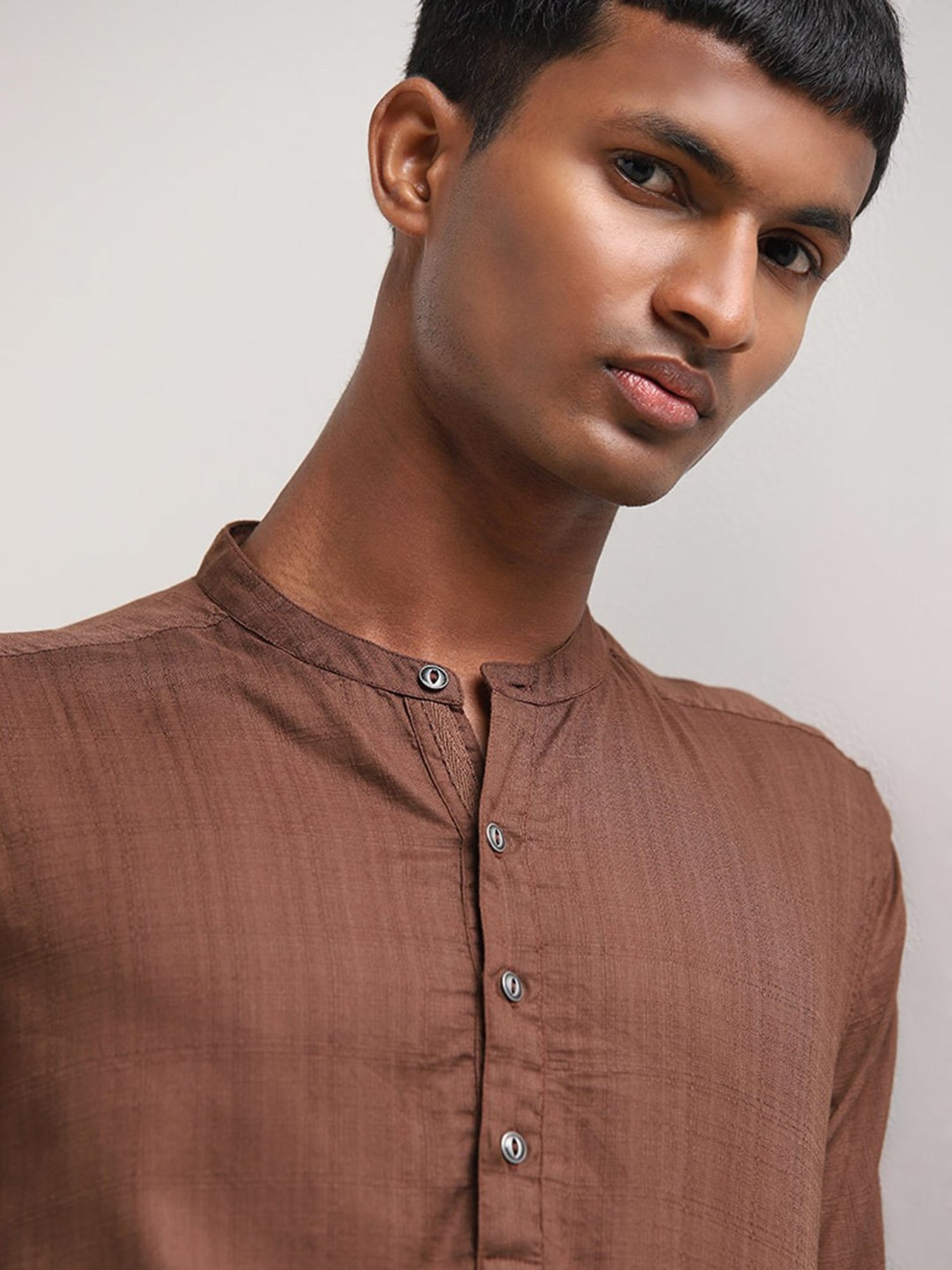 ETA by Westside Brown Resort-Fit Cotton Shirt