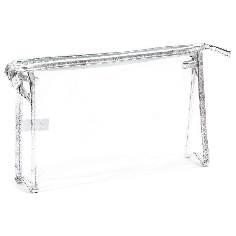 Glamlily 5 Pack Clear Plastic Waterproof Cosmetic Bags, Transparent Makeup Pouches. 9.5 x 6 In