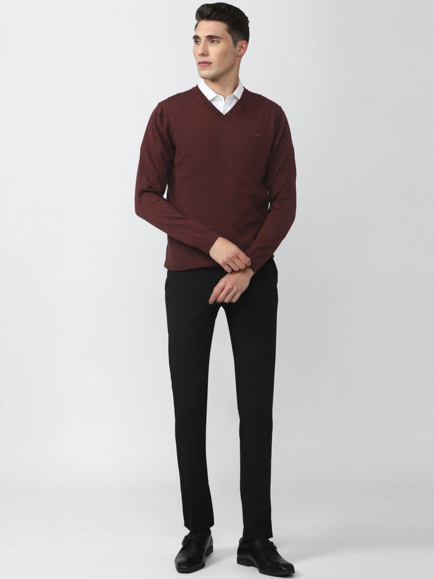 Van Heusen Brown Regular Fit Sweater