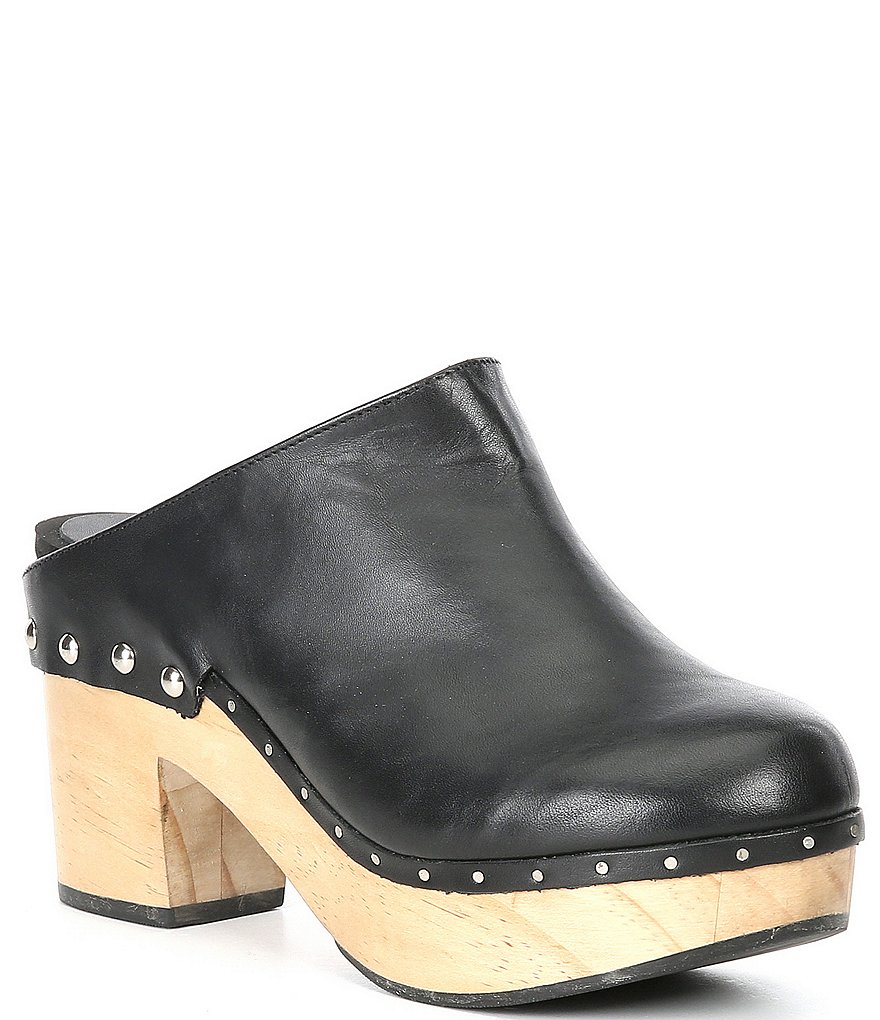 Chelsea & Violet Jana Studded Leather Clogs