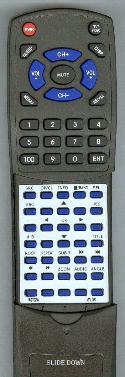 Replacement Remote Control for VALOR ITS710W FRONT, ITS702W