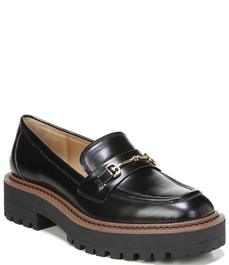 Sam Edelman Laurs Leather Bit Buckle Lug Sole Loafers