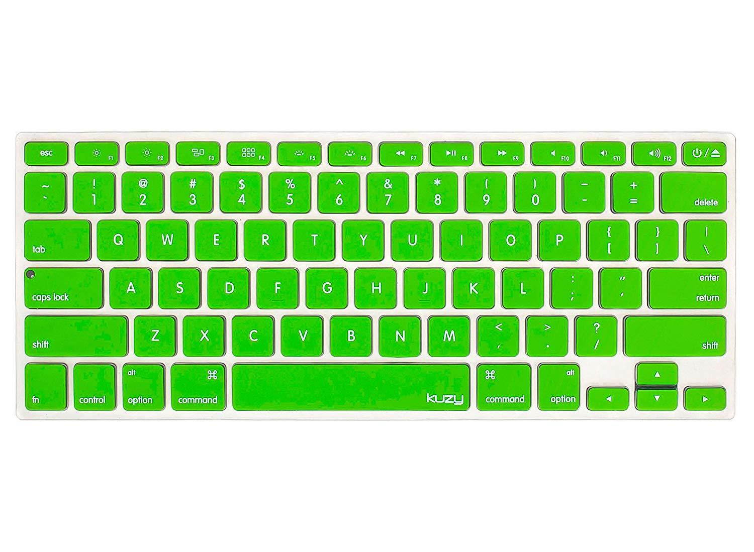 Kuzy - GREEN Keyboard Silicone Cover Skin for MacBook Pro 13" 15" 17" Aluminum Unibody (with or w/out Retina Display) iMac and MacBook Air 13" - Green