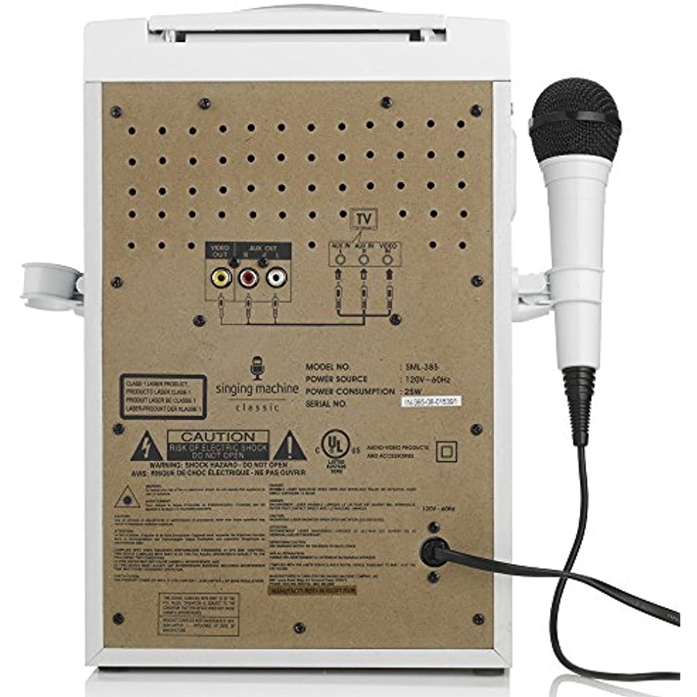 The Singing Machine(R) Sml385btw Bluetooth(R) Karaoke System With Led Disco Lights & Microphone (White)  15.80In. X 11.1