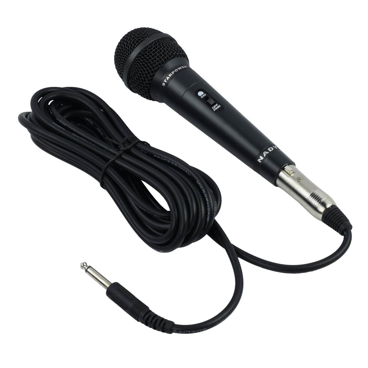The Nady SP-4C Starpower Series is a professional performance microphone for stage and recording application.
The SP-4C is a Dynamic Microphone with a switch, cardoioid pattern and can be used for bo